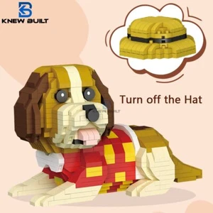 Cute Dog Model Micro Mini Building Blocks Toys Hound Shiba Inu Hughes Pet Brick - Picture 1 of 17