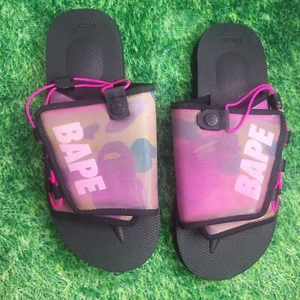 A Bathing Ape Bape x Suicoke 1ST Camo Dao Pink Japan Edition Slides Size 9 - Picture 1 of 17