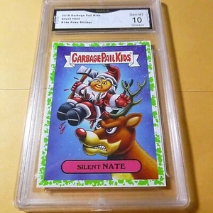 SILENT NATE 2019 GARBAGE PAIL KIDS SLASHER FILM STICKER PUKE # 14A GRADED 10 - Picture 1 of 2