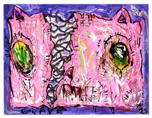 HAPPY GRAVE artist original signed PAINTING art surreal : "ONCE WAS" - Picture 1 of 1