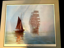 Montague Dawson The Rising Wind Signed Print 38 x 26 1969 Frost & Reed