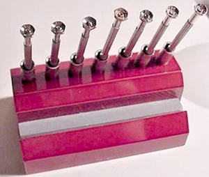 Neu Uhrenschraubendreher Set (7) im Ständer mit Wetzstein - Bild 1 von 2