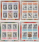 1979 Lot of (4) Antigua Minisheets, 100th anniv of Sir Rowland Hill