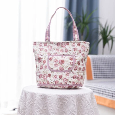 Bolso de Mano @Country Style Rosa Rojo Blanco Guinga Algodón Acolchado Cremallera Bolsillo Foto 1 de 4