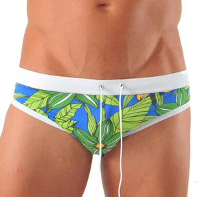 Fashion Mens Swimwear, Geronimo Brief Trunks, Swimming Suit Floral Multicoloured - Picture 1 of 5