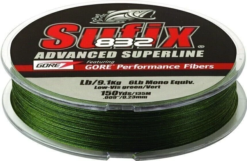 Sufix 660-065g 832 Braind Fishing Line 65 LB Low Visibility Green 150 Yard