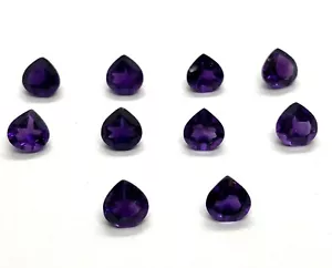 Natural African Amethyst Heart Cut Faceted AAA Loose Gemstone For Making Jewelry - Picture 1 of 24