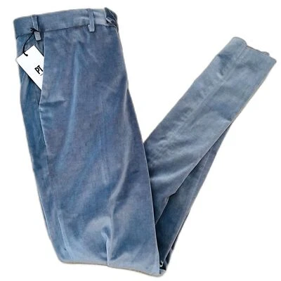 $475 PT Torino Nuevo con Etiquetas Pantalones de Terciopelo Cónico Talla 34 (IT 50) Azul Master Fit Elástico Foto 1 de 4