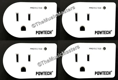 POWTECH 4X Single Outlet AC Wall Plug Surge Protector Power Suppressor 245 Joules 1875W
