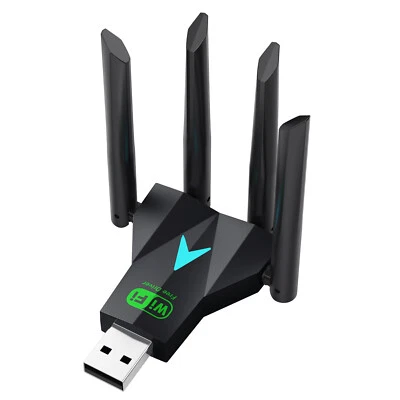 High Speed USB 3.0 Wireless WiFi Adapter 1300Mbps Dual Band Long Range Dongle - Image 1 of 4