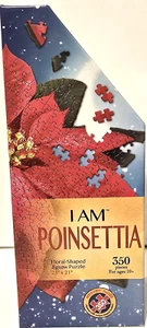 I Am Poinsettia - 350 Pc Unique Floral Shaped Puzzle - 23"x21" Holiday Puzzle - Picture 1 of 4
