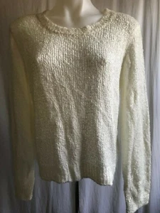 H&M Damen Pullover elfenbein und blau Rundhals Gr. L - Bild 1 von 8