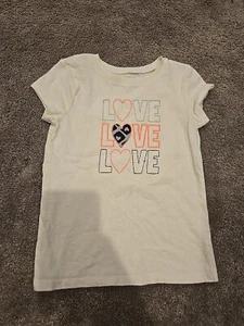 Kids Girls Jumping Beans Short Sleeve Tee Size 5 "Love, Love, Love" - Picture 1 of 3