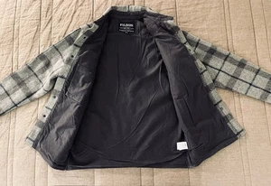 Filson Macinaw Plaid Wool Padded Shirt Jacket - Brown/Taupe/Black Plaid - Size S - Picture 1 of 6