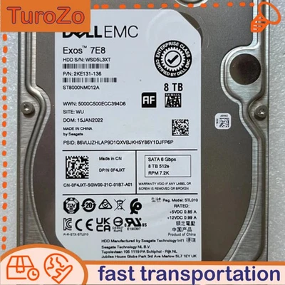 New DELL 0F4JXT F4JXT EMC 8TB 7.2K SATA 3.5" 6Gb/s HDD Hard Drive 14/15/16G KIT - Image 1 of 2