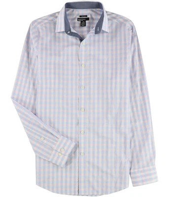 Camicia A Righe Gingham Bar III Viola Collo 14"-14.5" Manica 32"-33" - Immagine 1 di 2