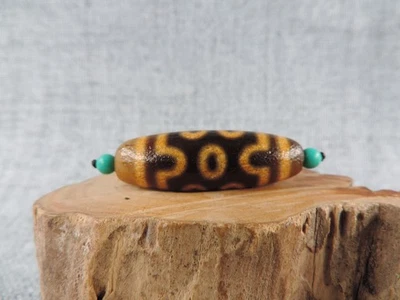 7 Ojos Auténtica Energía Tibetana Antigua Ágata Dzi Cuentas Amuleto Tibet Gzi Cuentas C Foto 1 de 4