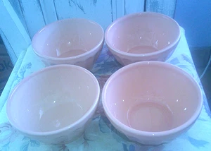 4 Anthropologie BISCUIT Latte Bowls Soup Cereal Ice Cream PORTUGAL Pink - Picture 1 of 3