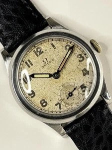 OMEGA Vintage 1930’s Men’s Manual-Wind Sub-Seconds Silver Stainless Steel Watch - Picture 1 of 7