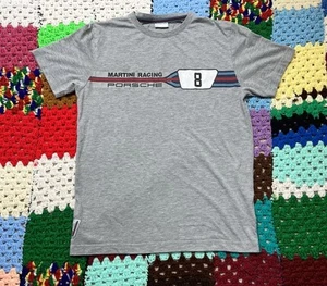 Porsche Design Driver Selection T Shirt Mens Small Gray Martini Racing #8 RARE - Picture 1 of 17