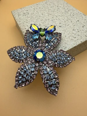 Signed Butler & Wilson, Flower & Butterly Brooch, Unworn  - Image 1 of 4