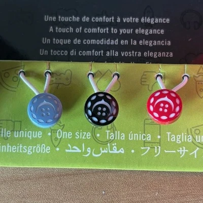 Cochic Weekend Shirt Collar Button Extenders Blue Black Red Elastic Set of 3 - Image 1 of 4