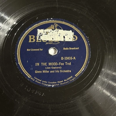 Glenn Miller In the mood Bluebird 10416 Canada 1939 Shellac 10" 78 rpm Record - Image 1 of 2
