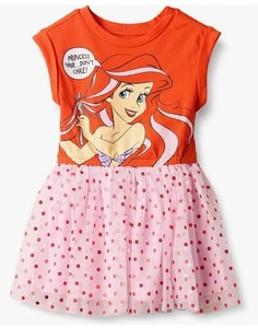 Little Mermaid Ariel Princess Girl 8 Medium Short Sleeve Tulle Dress New Twins - Picture 1 of 9
