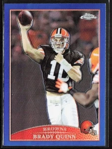 2009 Topps Chrome BRADY QUINN Blue Refractor Card #TC13 Cleveland Browns - Picture 1 of 2