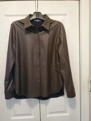 Elliott Lauren Women's Spring Fall Jacket Brown Faux Leather Size 10 - Image 1 of 4