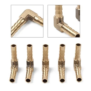 5x 6x6mm Messing Widerhaken Rohr Rohrverschraubung Schlauch Widerhaken Winkel - Bild 1 von 11