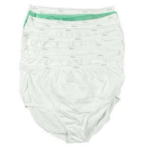 Hanes Baumwolle Bikini Höschen 9er Pack Damen Größe 8 weicher Bund Unterwäsche weiß - Bild 1 von 11