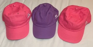 Russell Athletic Dad Hats – Lot of 3 | Coral & Purple | Adjustable Cotton Caps - Picture 1 of 2