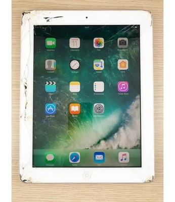 IPAD 4 32GB BIANCO WI-FI FUNZIONANTE CON VETRO DISPLAY ROTTO DA RIPARARE - Immagine 1 di 3