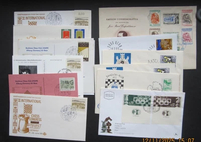 Collection of 13 Chess stamp covers - Germany,  Israel, - Image 1 of 4