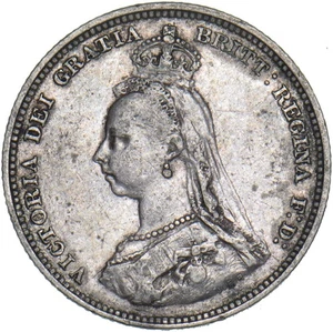 Chelín 1887 - Moneda de plata británica Victoria - Bonita - Imagen 1 de 2
