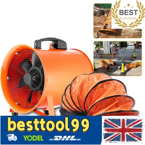 Ventilador axial de 9,8"" cilindro tubo cabina de pulverización ventilador de escape de humos + manguera de PVC de 10 m - Imagen 1 de 15