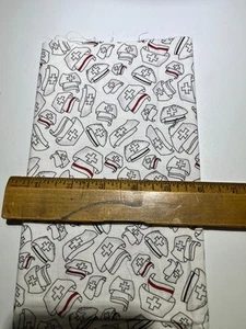 25-07-03 COTTON FABRIC-LORALIE HARRIS-LORALIE DESIGNS-HAPPY HATS-NURSE- 9X42"REM - Picture 1 of 2
