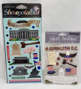 Washington D.C. Aufkleber 2er Set Scrapbooking Hauptstadt Weißes Haus Versiegelt Neu - Bild 1 von 4