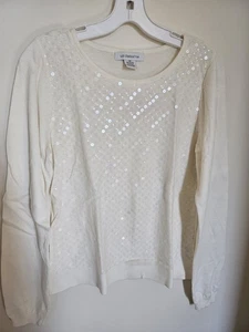 LIZ CLAIRBORNE - TOP DELANTERO LENTEJUELAS MEZCLA ALGODÓN TALLA. M. - Imagen 1 de 6