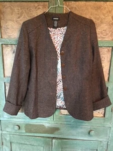 VTG AVENUE Women's Wool blend Herringbone Blazer Casual Work Fall SZ 14 - Picture 1 of 10