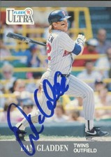 1991 Fleer Ultra DAN DANNY GLADDEN Signed Card autograph AUTO TWINS WORLD SERIES