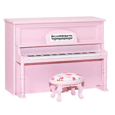 1:12 Dollhouse Miniature Wooden Pink Upright Piano with Stool Model ob11 bjd