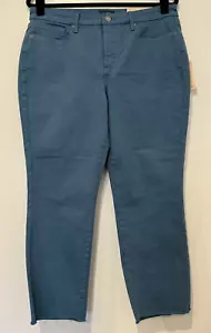 NEW NYDJ Sheri Ankle Fray Hem "Artist Blue" Slim Pants 12P - Picture 1 of 8