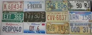 Mixed Bulk lot 12 licence/number plates US/United States/USA/American set MY21A - Picture 1 of 13