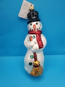 Christopher Radko Vintage Schneemann Ornament 1996 mit Etikett - Bild 1 von 8