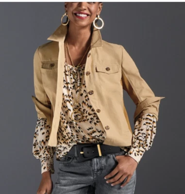 Nueva chaqueta Cabi nueva con etiquetas Mason # 4301 tostada XS - XL costaba $159 Foto 1 de 4