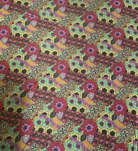 Vintage Fabric Stretch Sheer Psychedelic Mod Floral 2 Yards - Picture 1 of 4