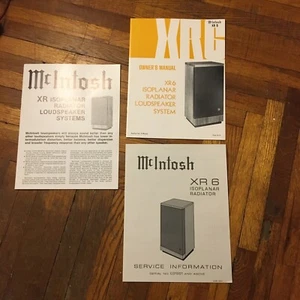 Original Mcintosh XR6 owners manual Service Information XR Loudspeaker System - Picture 1 of 5