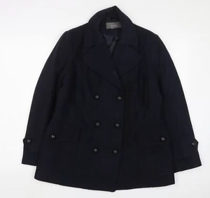 South Womens Blue Overcoat Coat Size 16 Button - Picture 1 of 10
